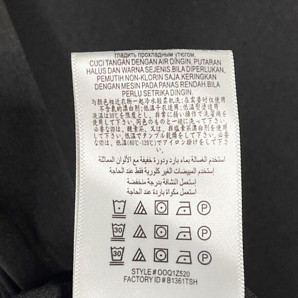 BCBGeneration Black Cold Shoulder Ruffle Long Sleeve Blouse Top Small Keyhole - Picture 9 of 10